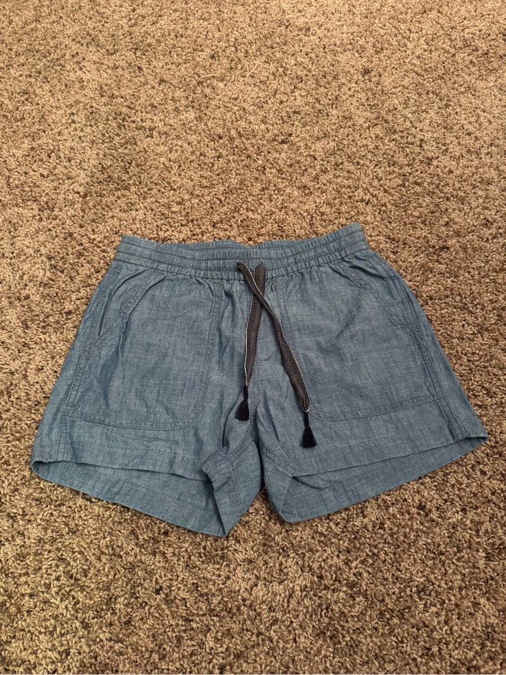 J Crew Casual Drawstring Chambray Women’s Shorts - Blue